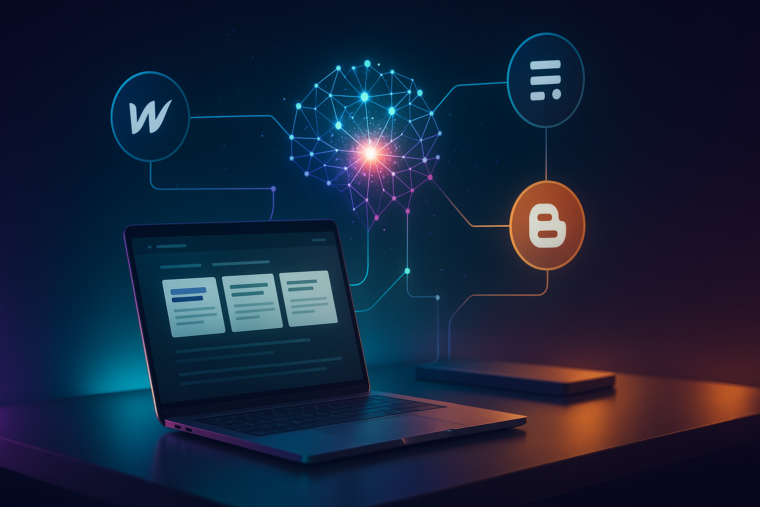 Plataforma de contenido IA para Webflow, Ghost y Blogger en español