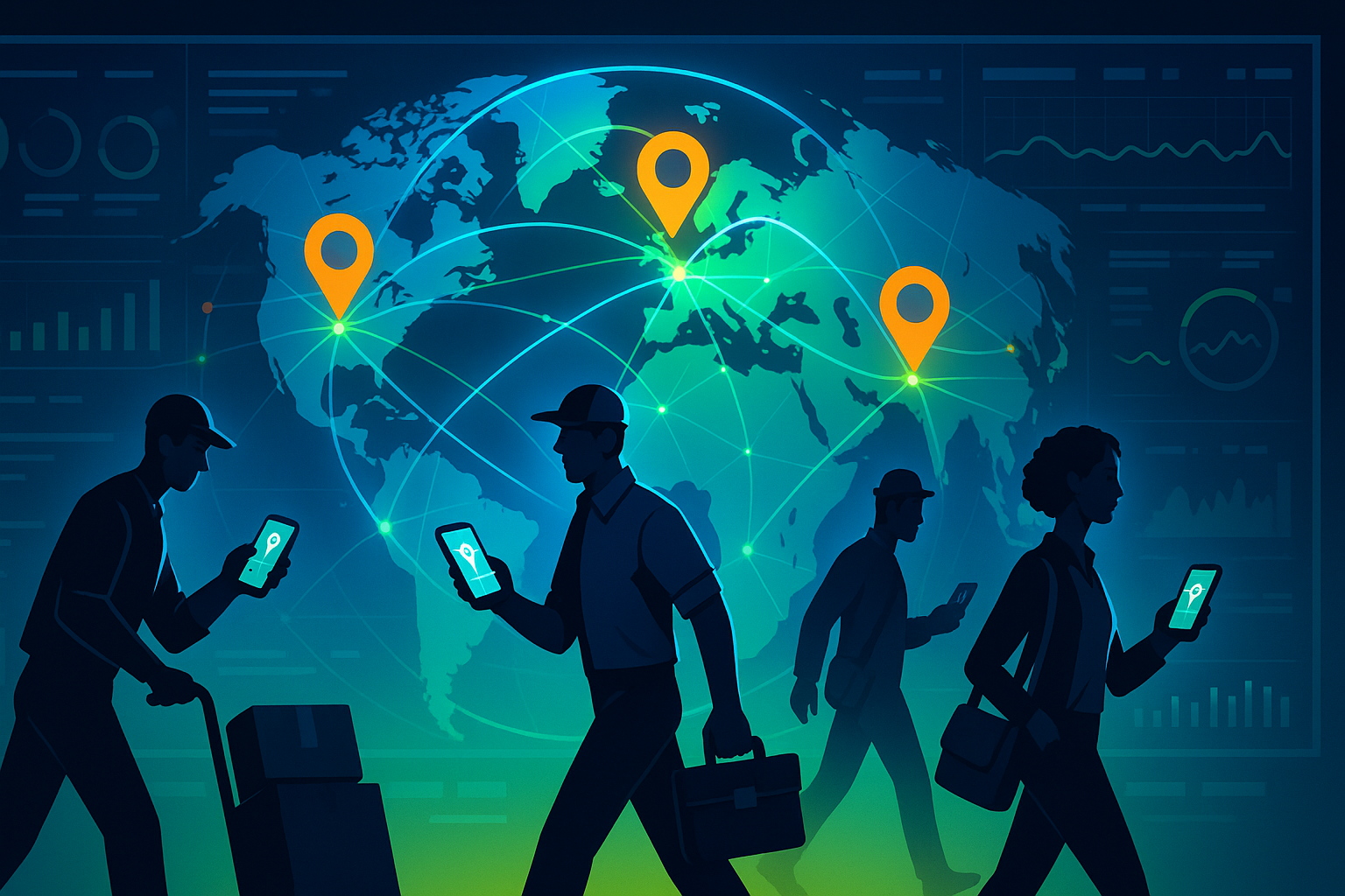 Alertas automáticas de ubicación de empleados con GPS